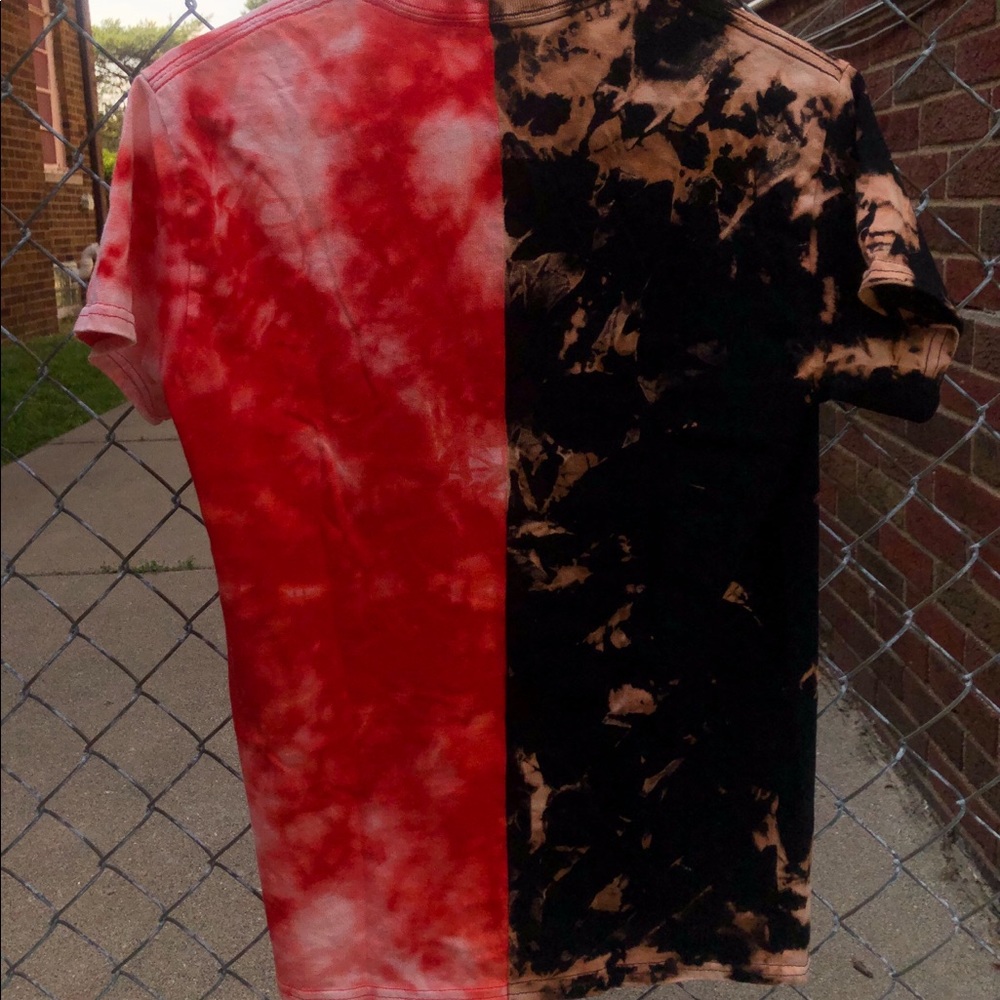 Custom Two Color Tie Dye Shirt (Red+Black)